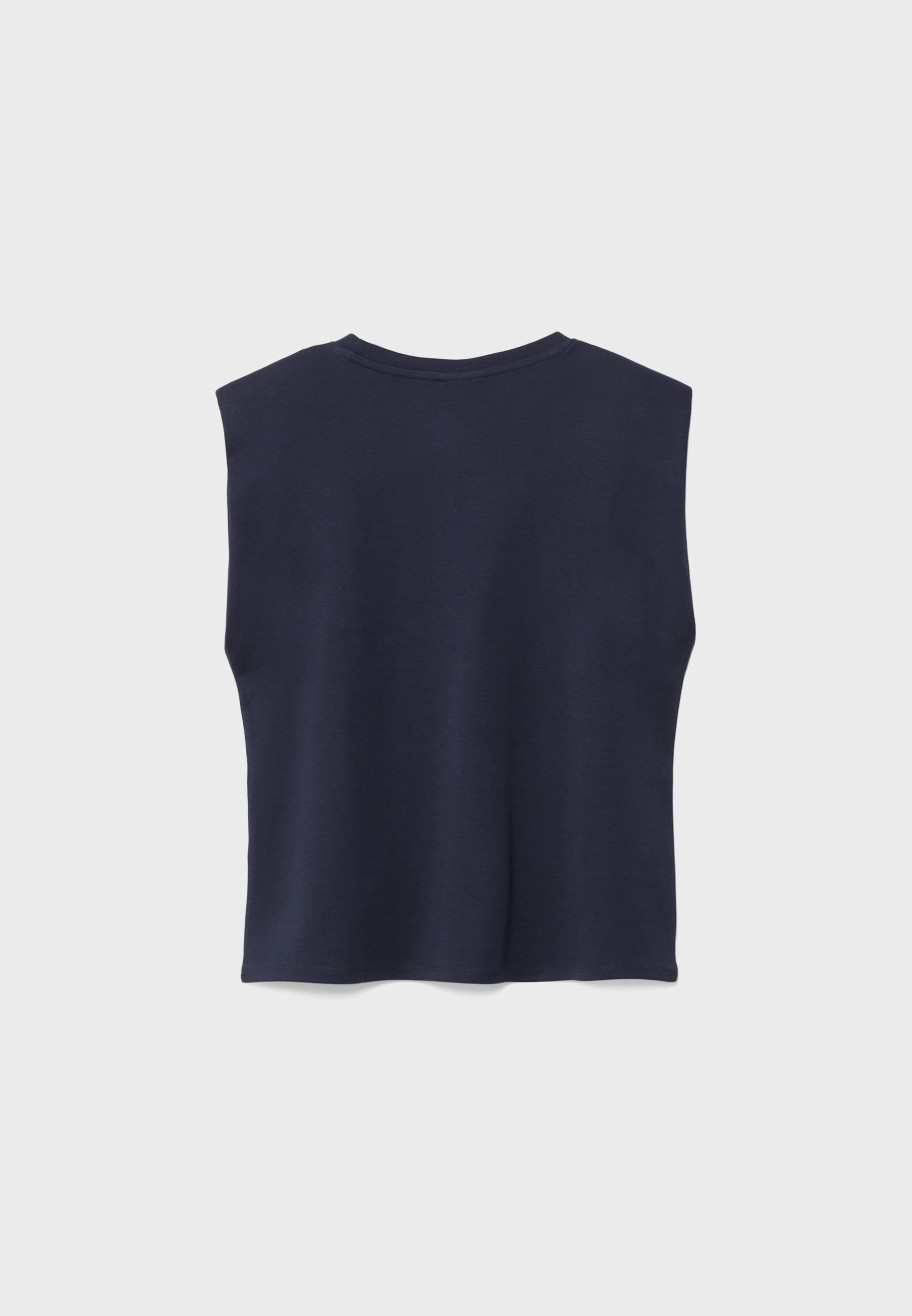 B05 Padded shoulder basic T-shirt — Dark blue