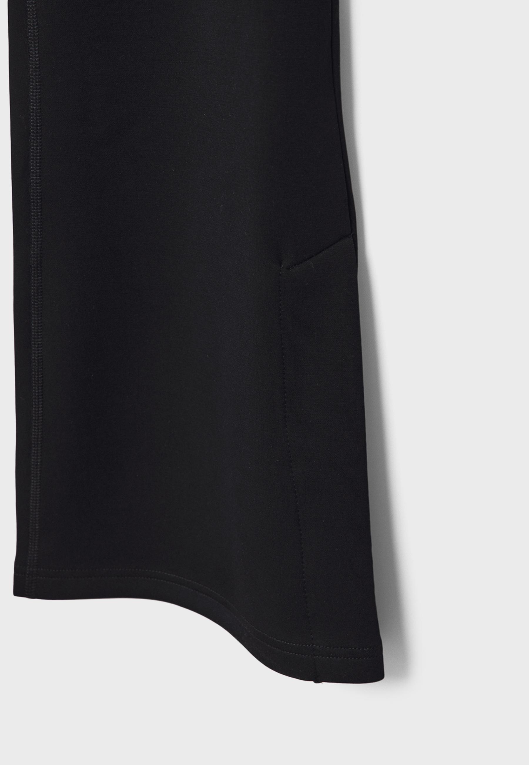 Soft-touch bell bottom trousers — Black