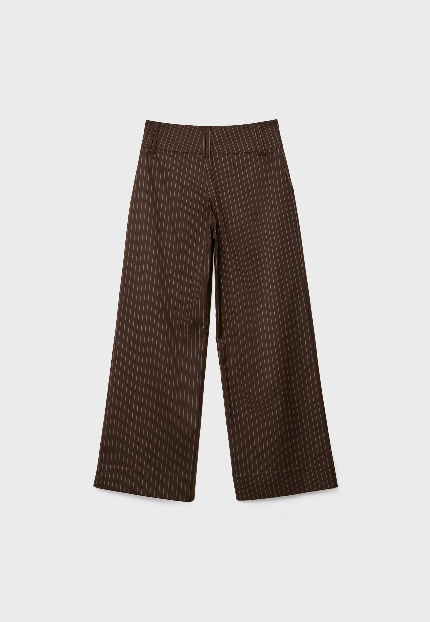Smart trousers with striped waistband — Brown
