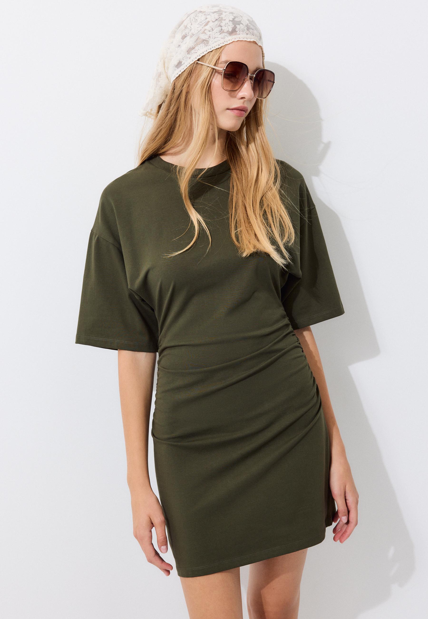 Short T-shirt dress — Khaki