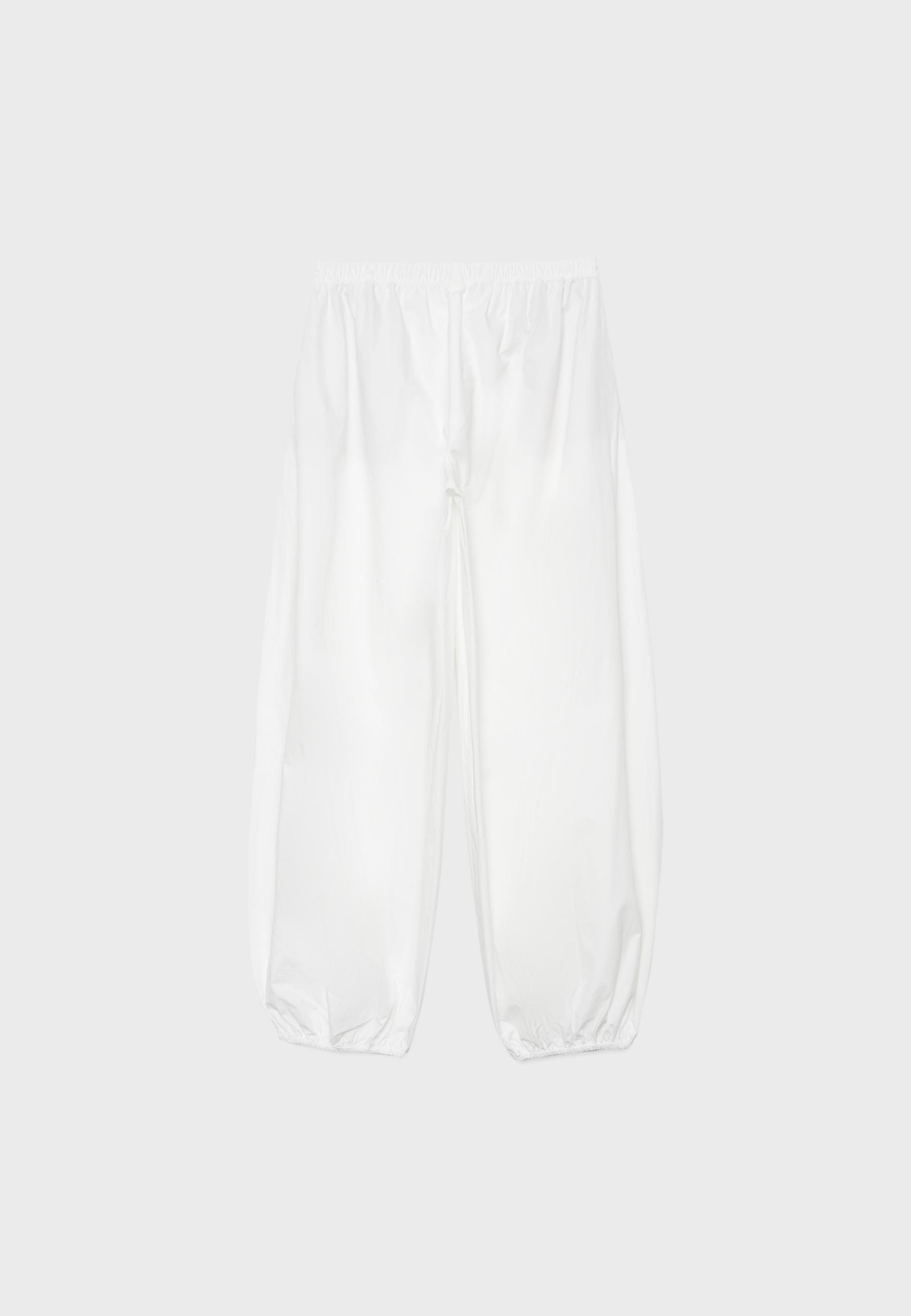 Printed voluminous trousers — White