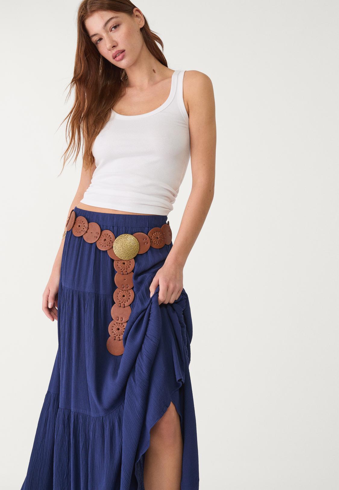 Long flowing skirt Women's fashion Stradivarius Azerbaijan