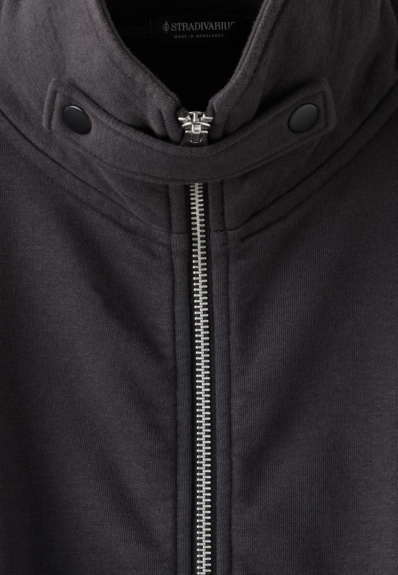Cropped high neck sweatshirt — Dark grey