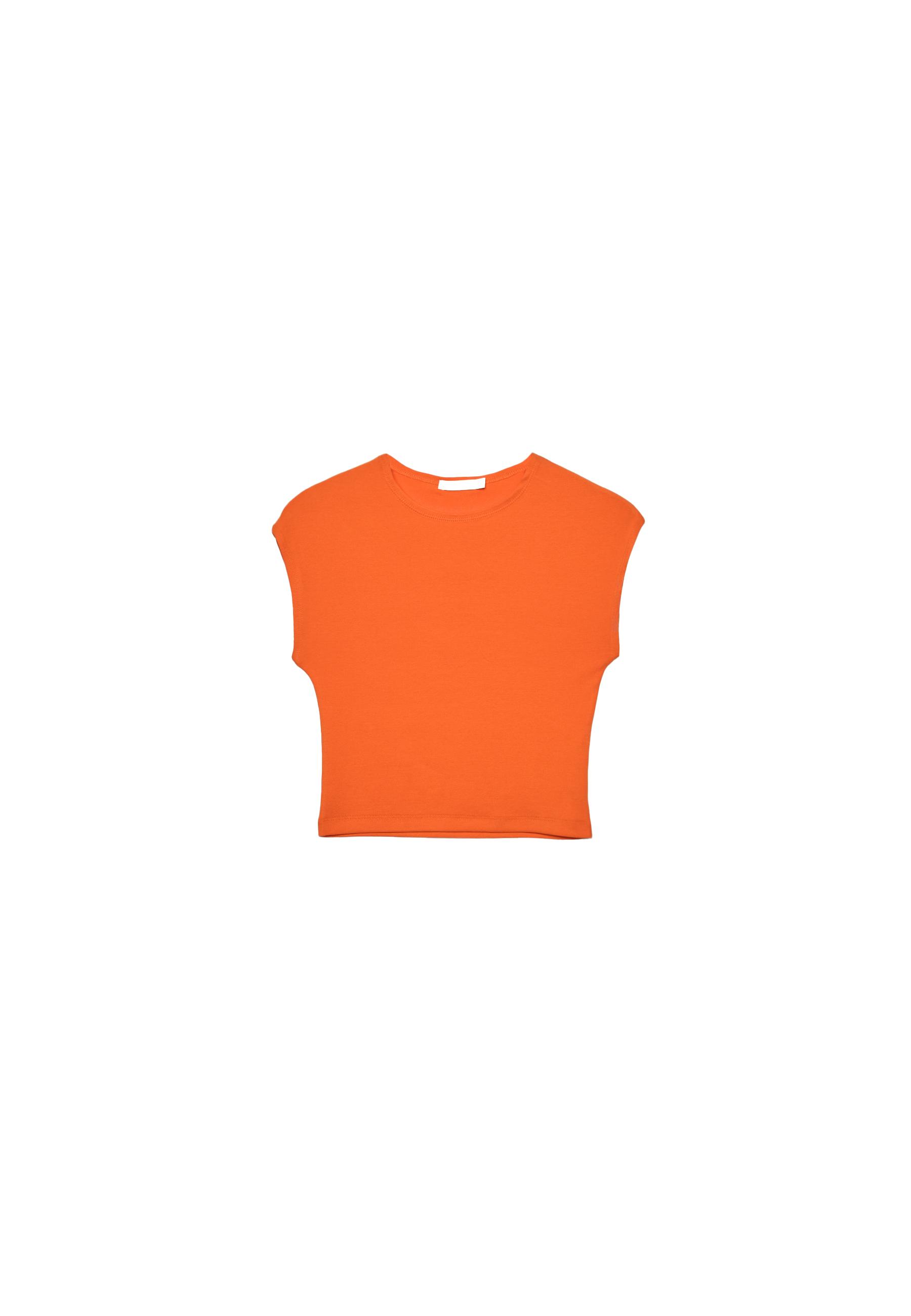 Cap sleeve cropped T-shirt — Orange