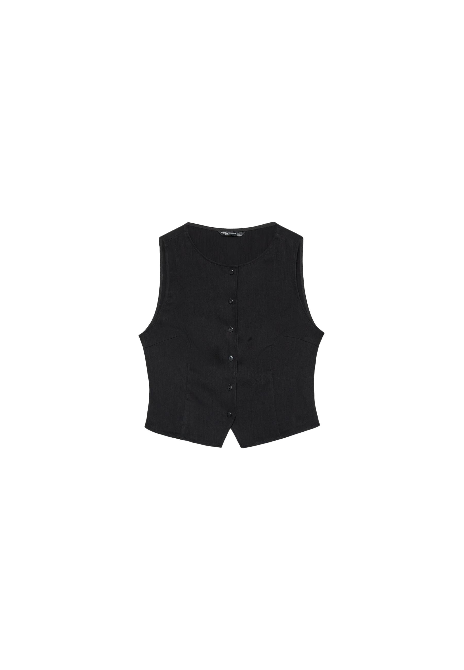 Regular buttoned waistcoat — Black