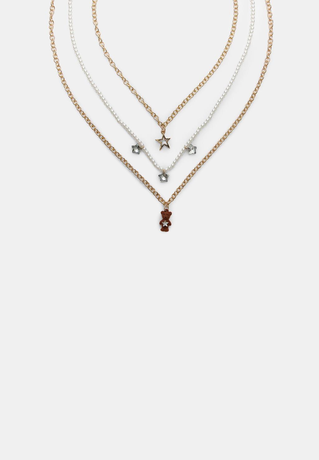 Set 3 collares osito