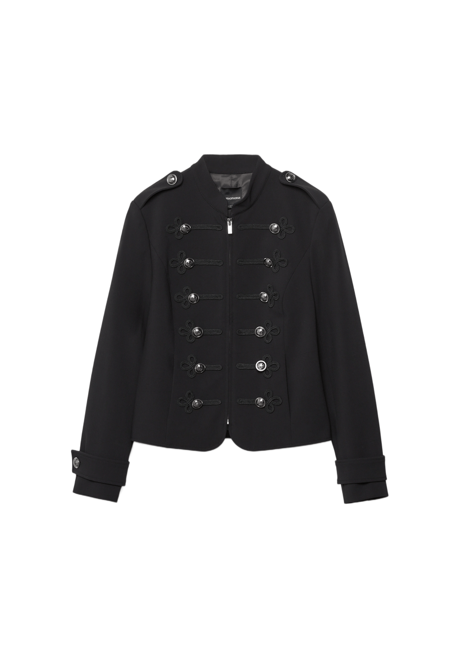 Engraved button blazer — Black