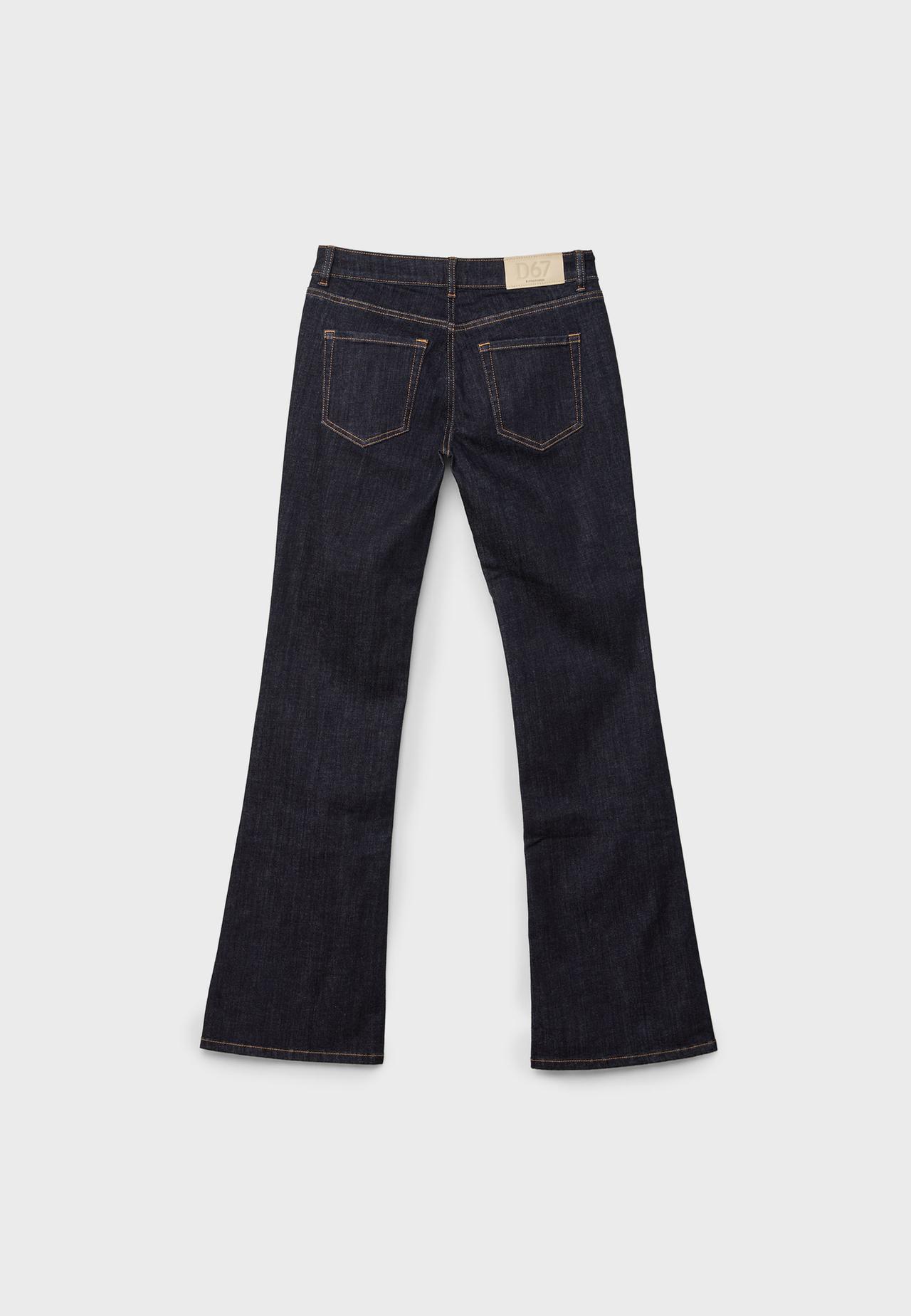 D67 slim fit bootcut jeans — RINSE BLUE DENIM