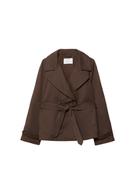 Kemerli kısa, akıcı trençkot - Görsel 24