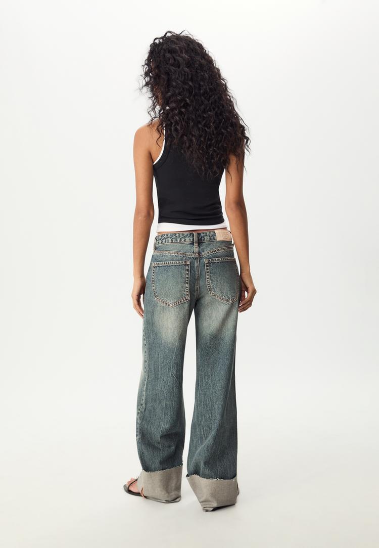 d65 straight turn up jeans