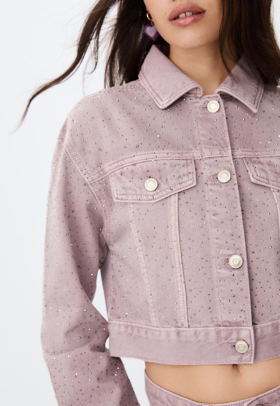 shimmer denim jacket