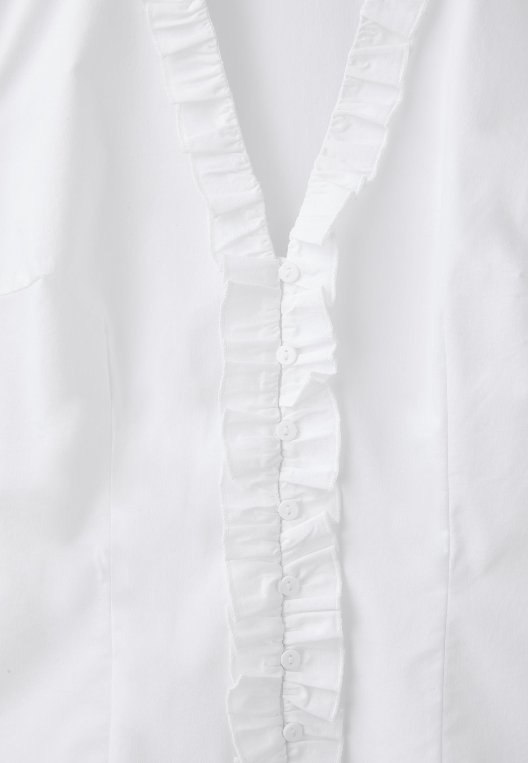 Fitted ruffled shirt — White