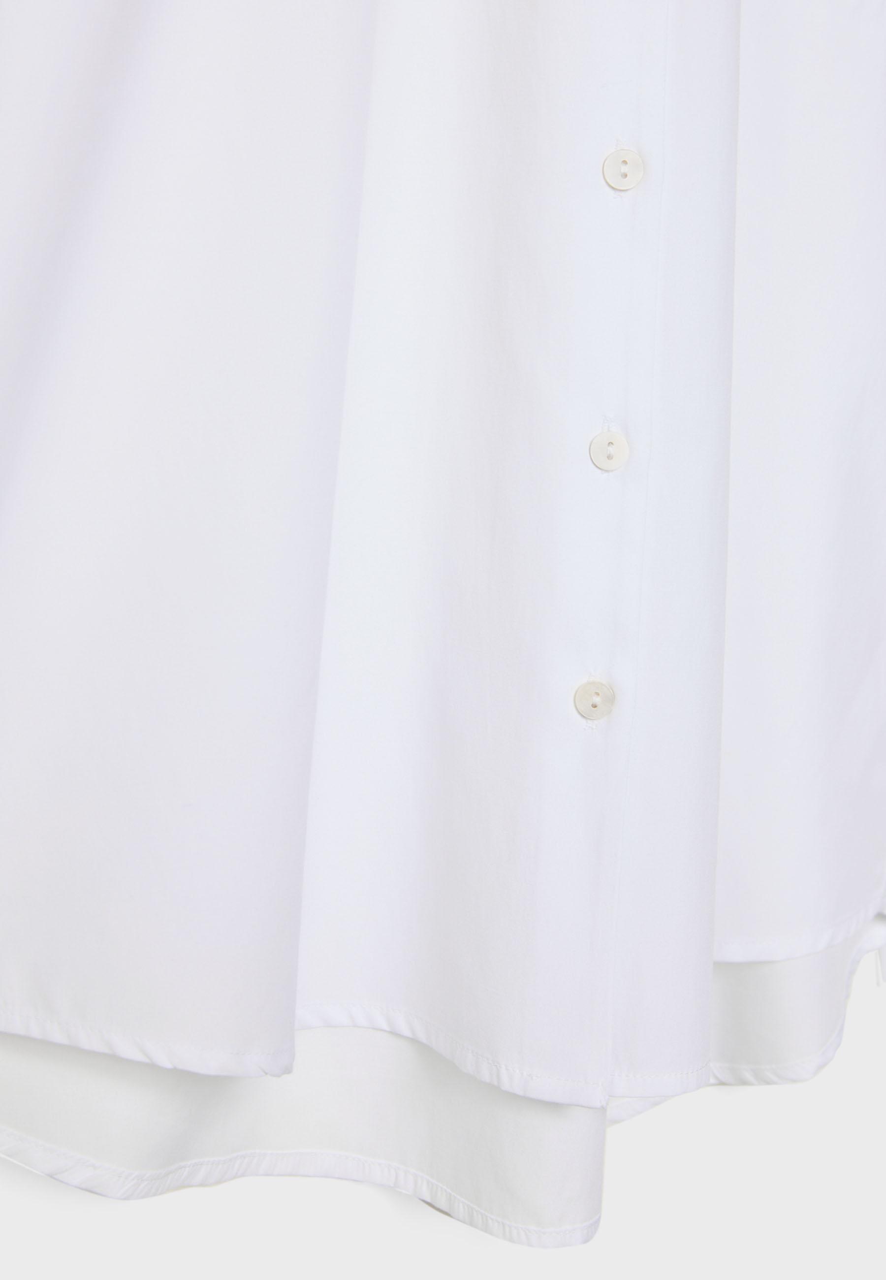 Basic poplin shirt with pocket — White