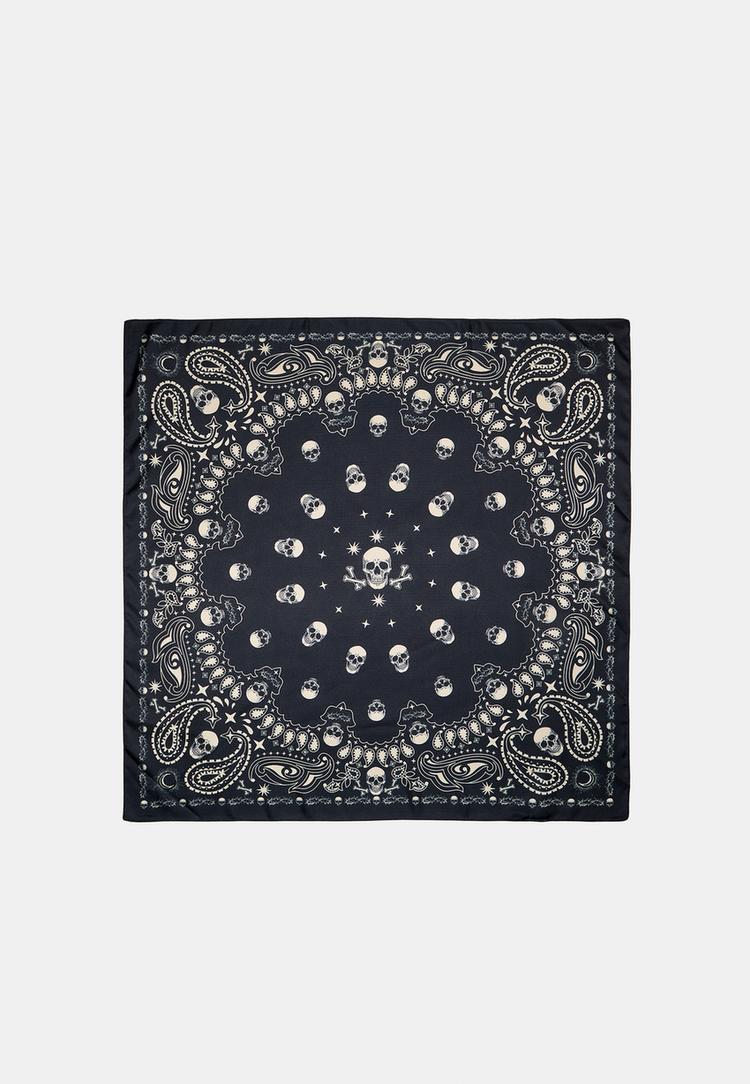 Halstuch mit Totenkopf-Print Schwarz OS