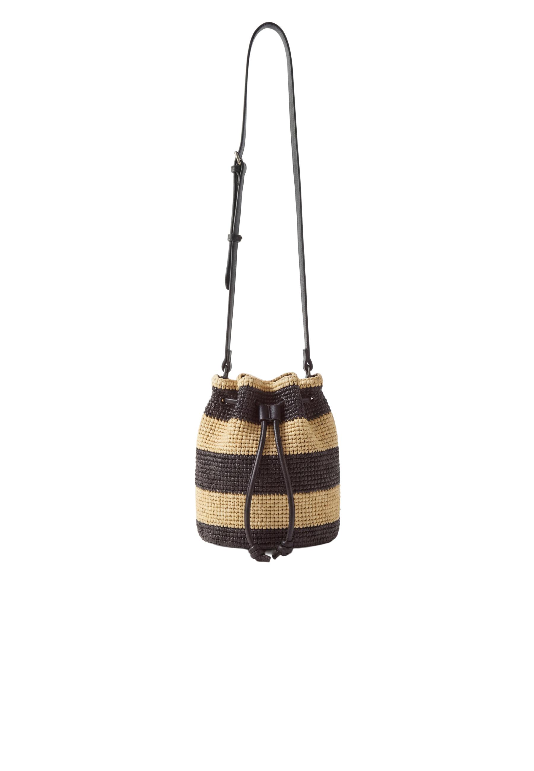 Contrast crochet crossbody bag — Ecru