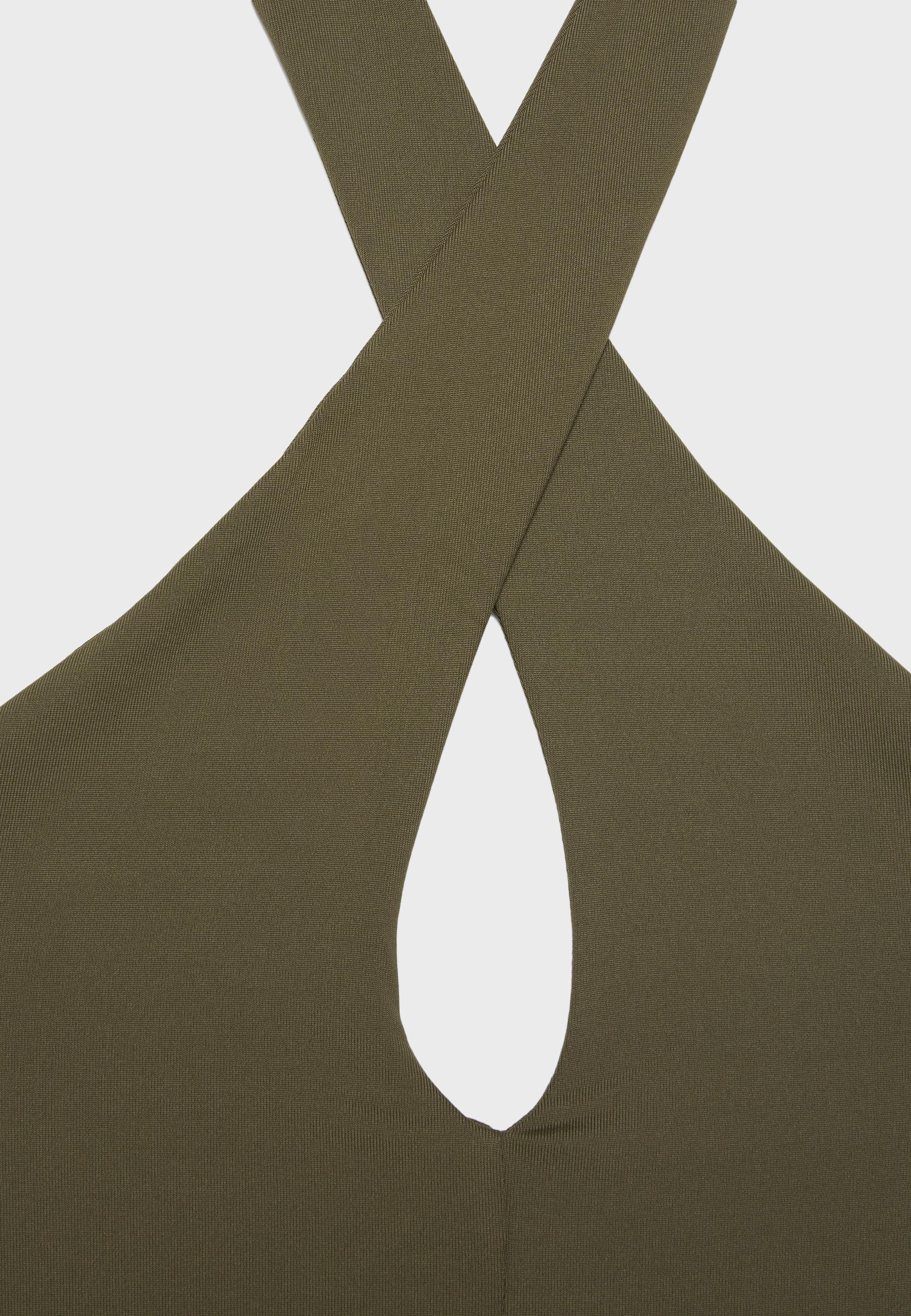 Halter cross-over top — Khaki