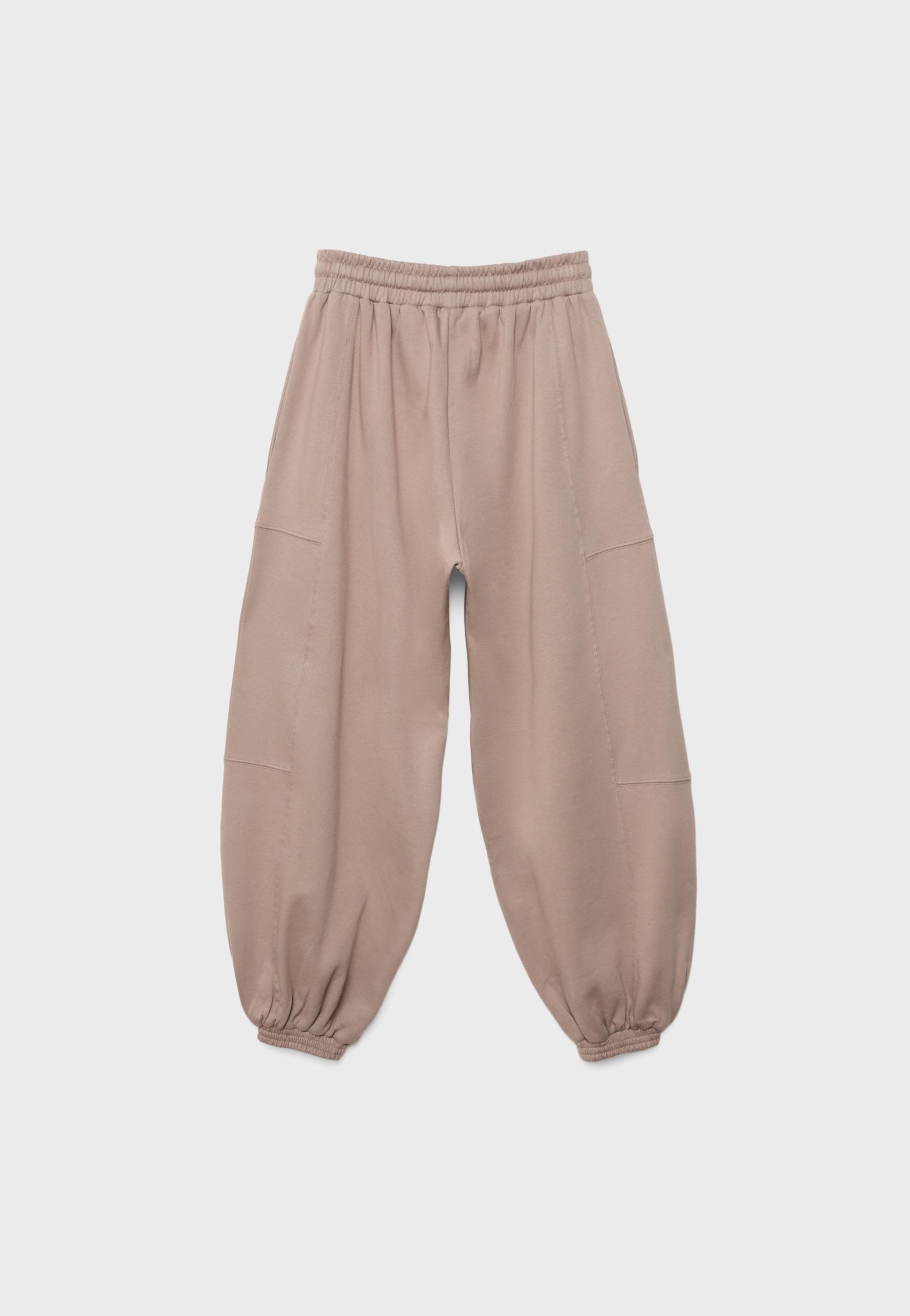Plush balloon jogger trousers — Beige