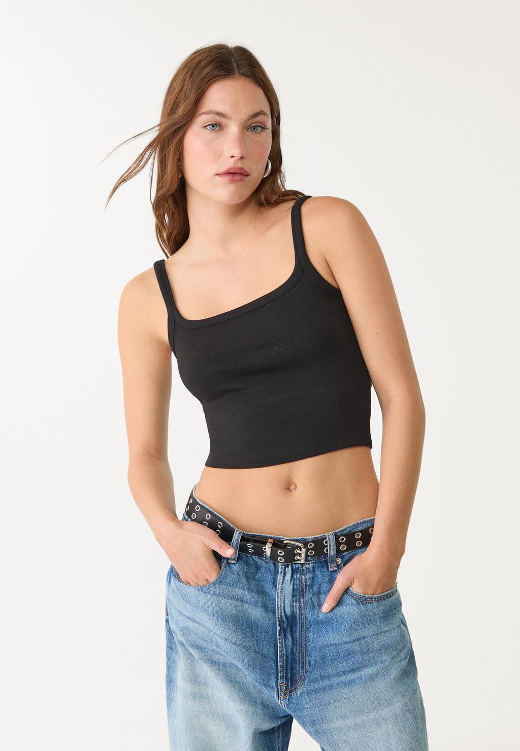 Elastische top met bandjes
