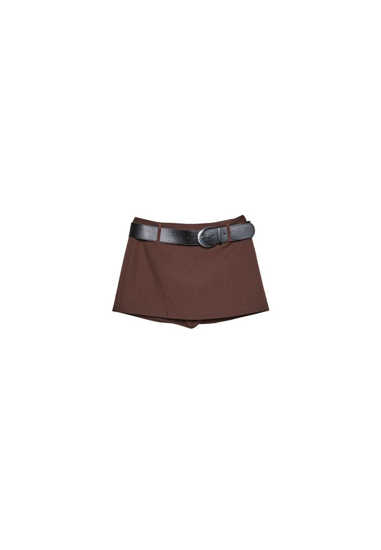 Mini-jupe culotte habillée ceinture