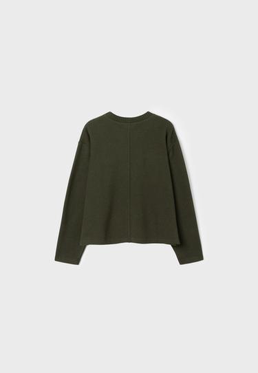 Knit round neck T-shirt — Khaki 7
