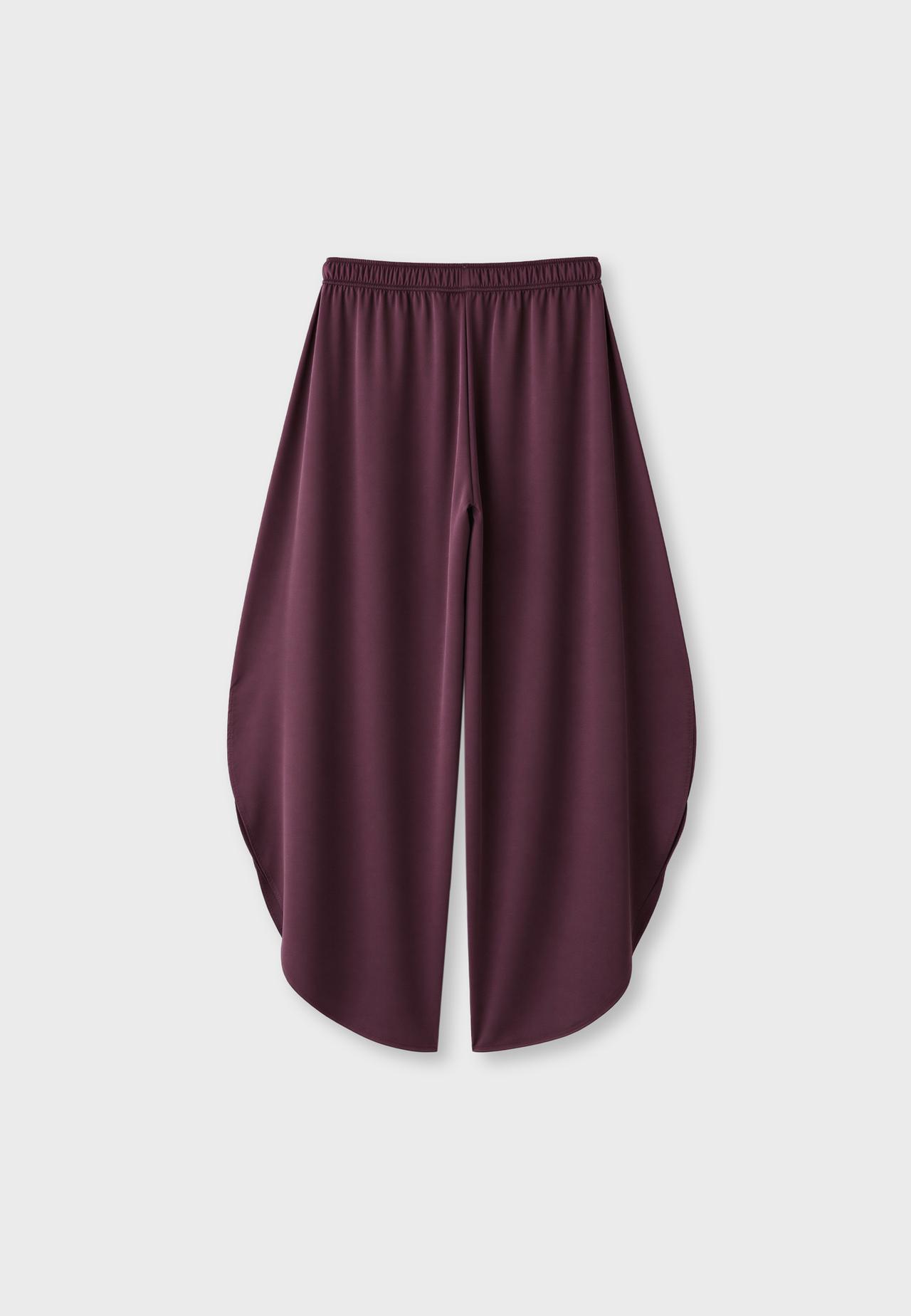 Satin trousers with split — Purple