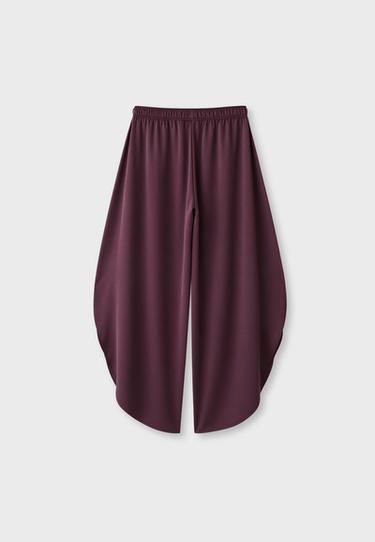 Satin trousers with split — Purple 8