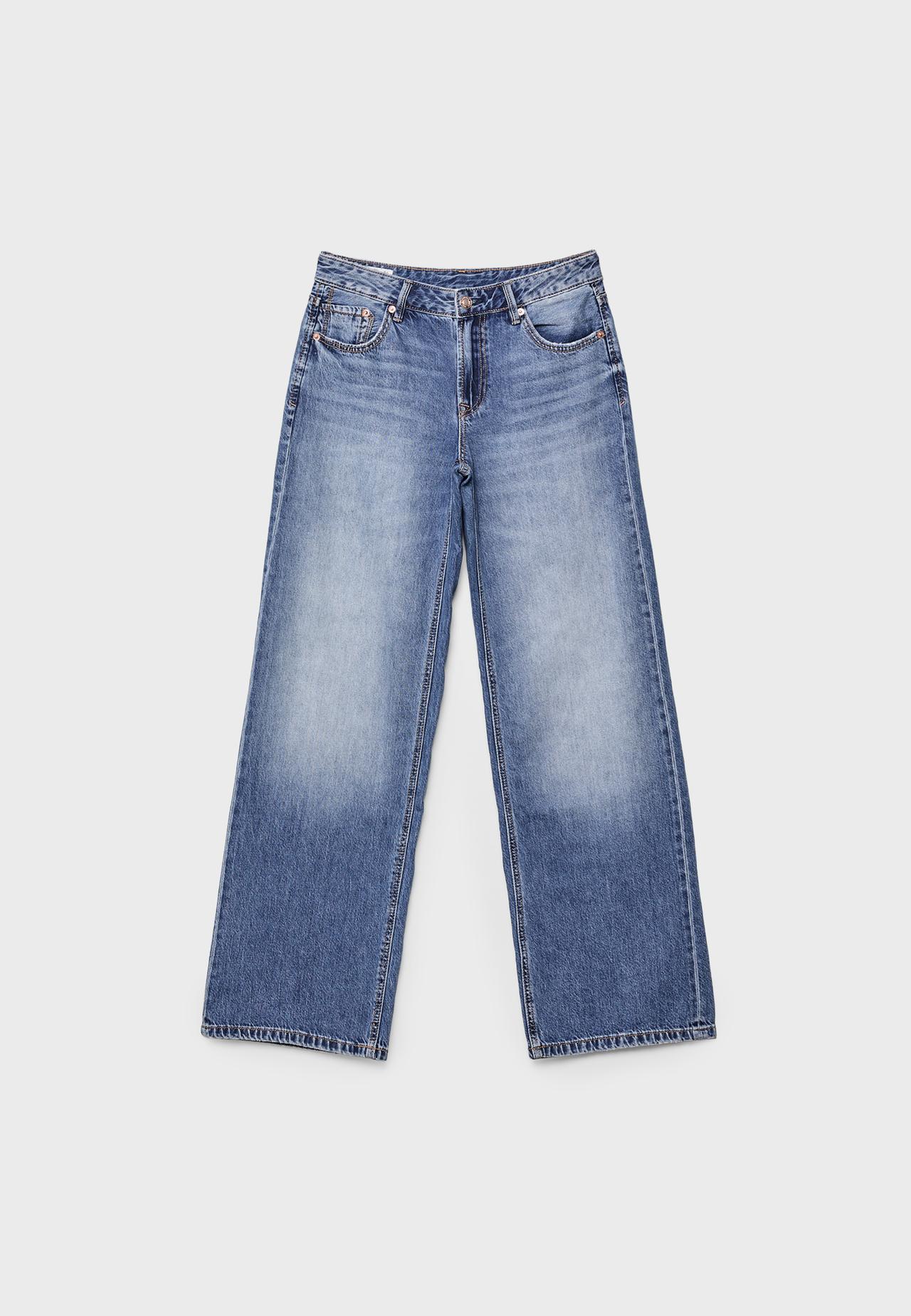 D91 low-rise wide-leg jeans — MEDIUM BLUE DENIM