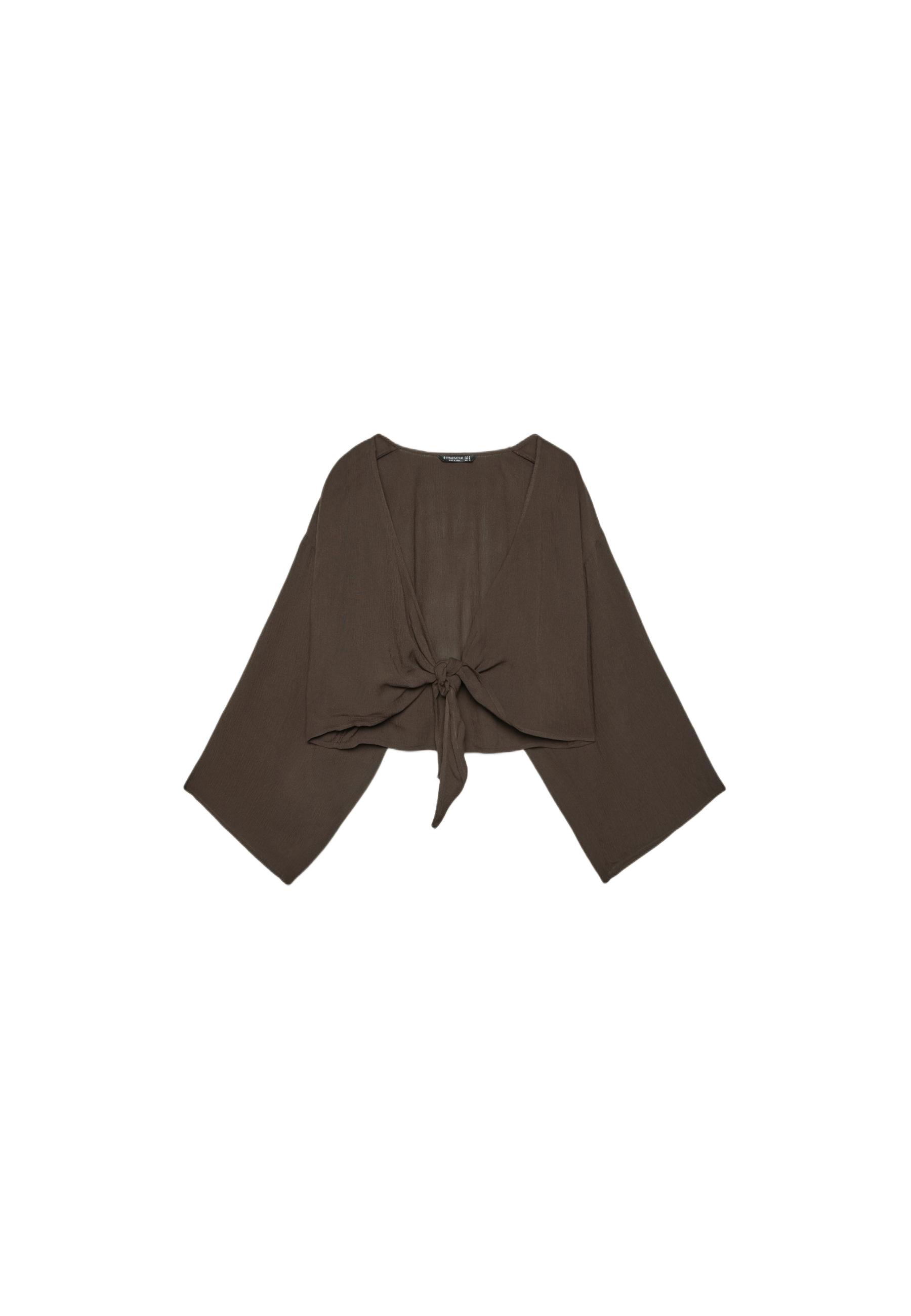 Flowing open blouse — Brown