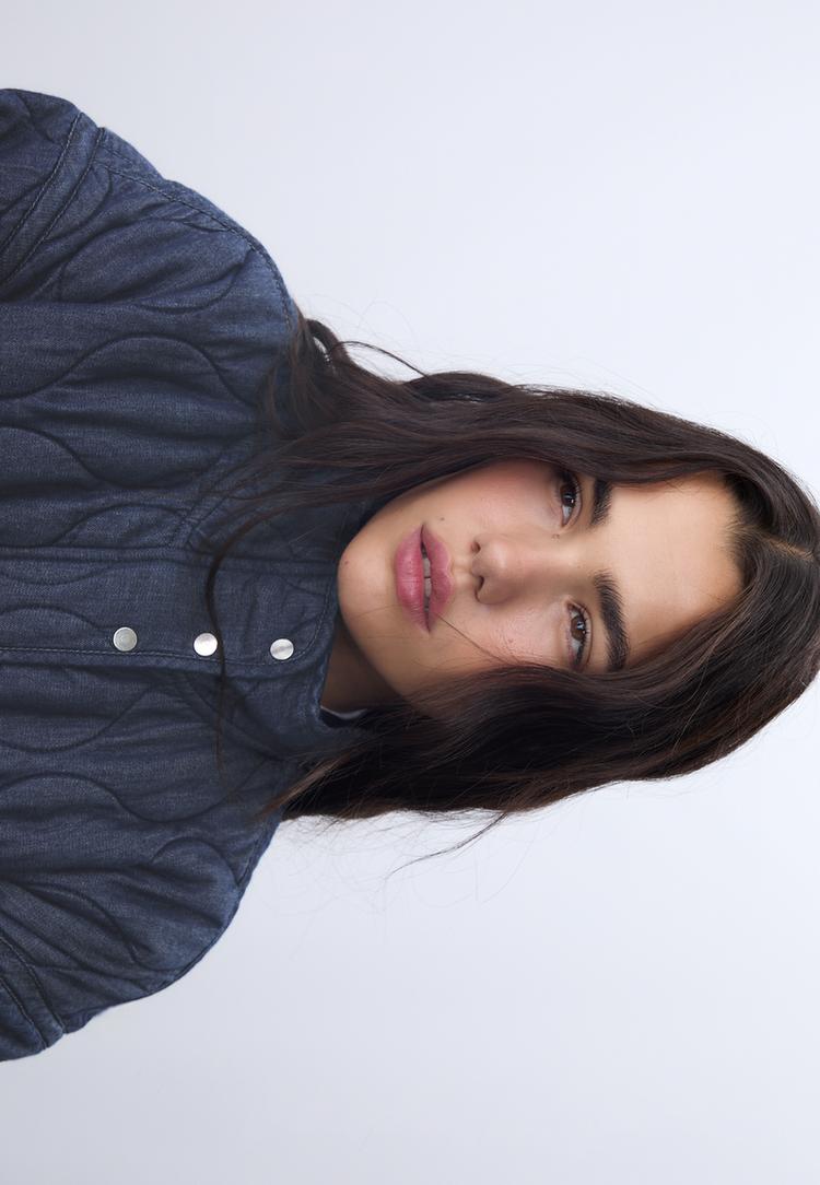 denim puffer jacket
