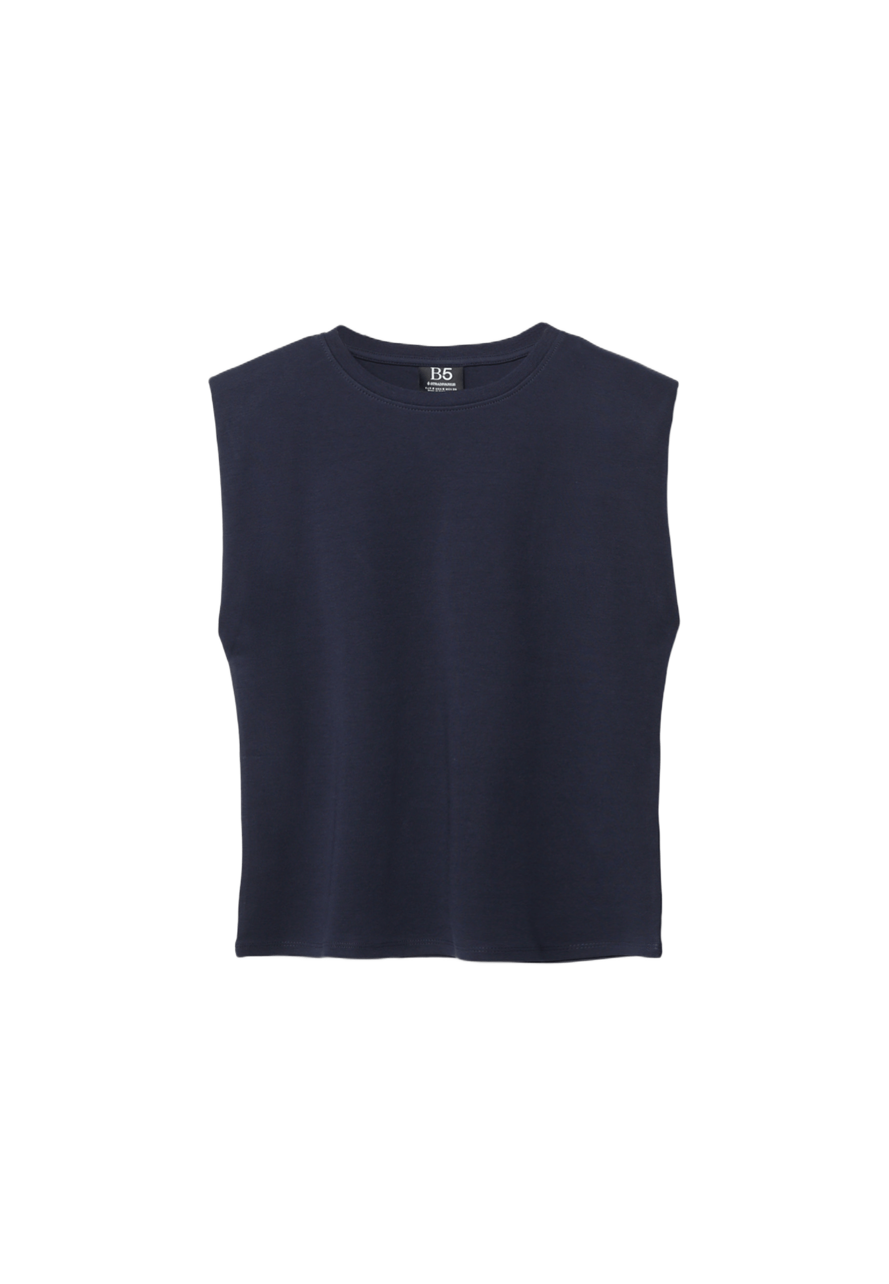 B05 Padded shoulder basic T-shirt — Dark blue