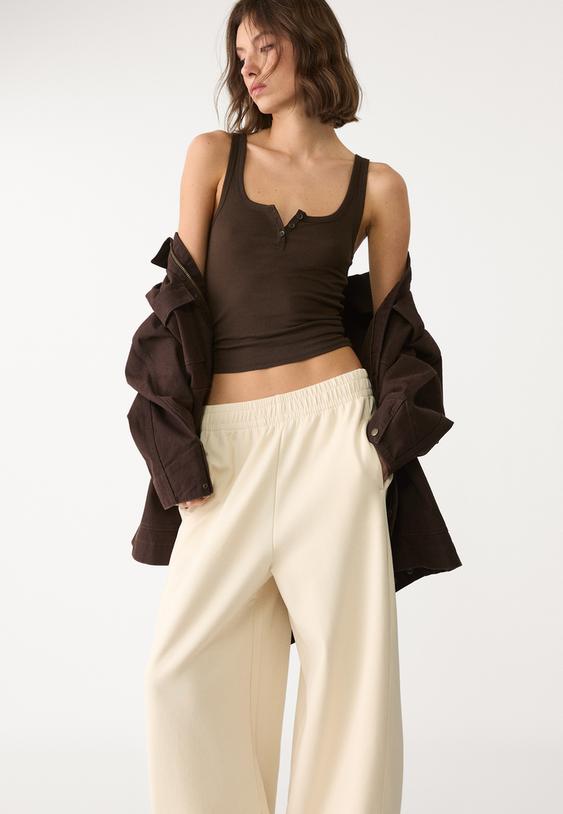 Pamuklu barrel fit pantolon