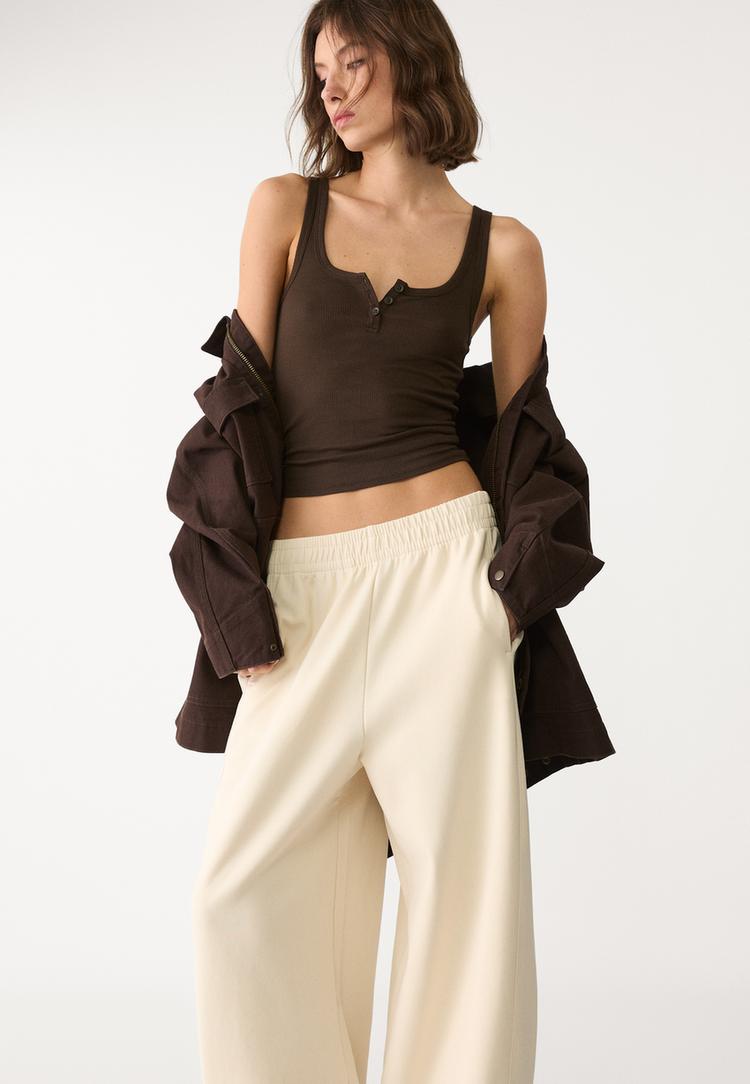 Pamuklu barrel fit pantolon_0