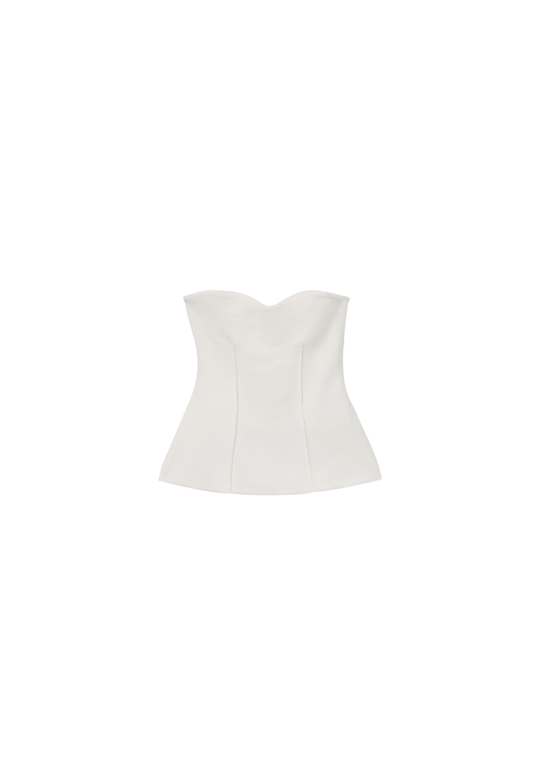 Sweetheart bandeau top — Ecru