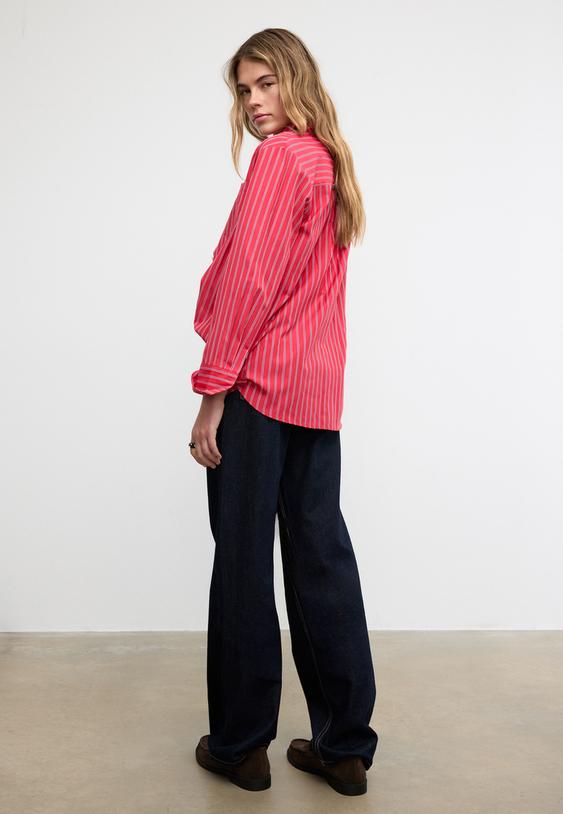 camisa basica bolsillo popelin rayas