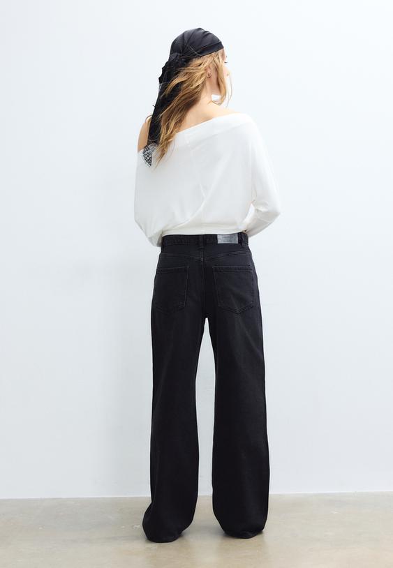 jeans calcas direitas com brilho