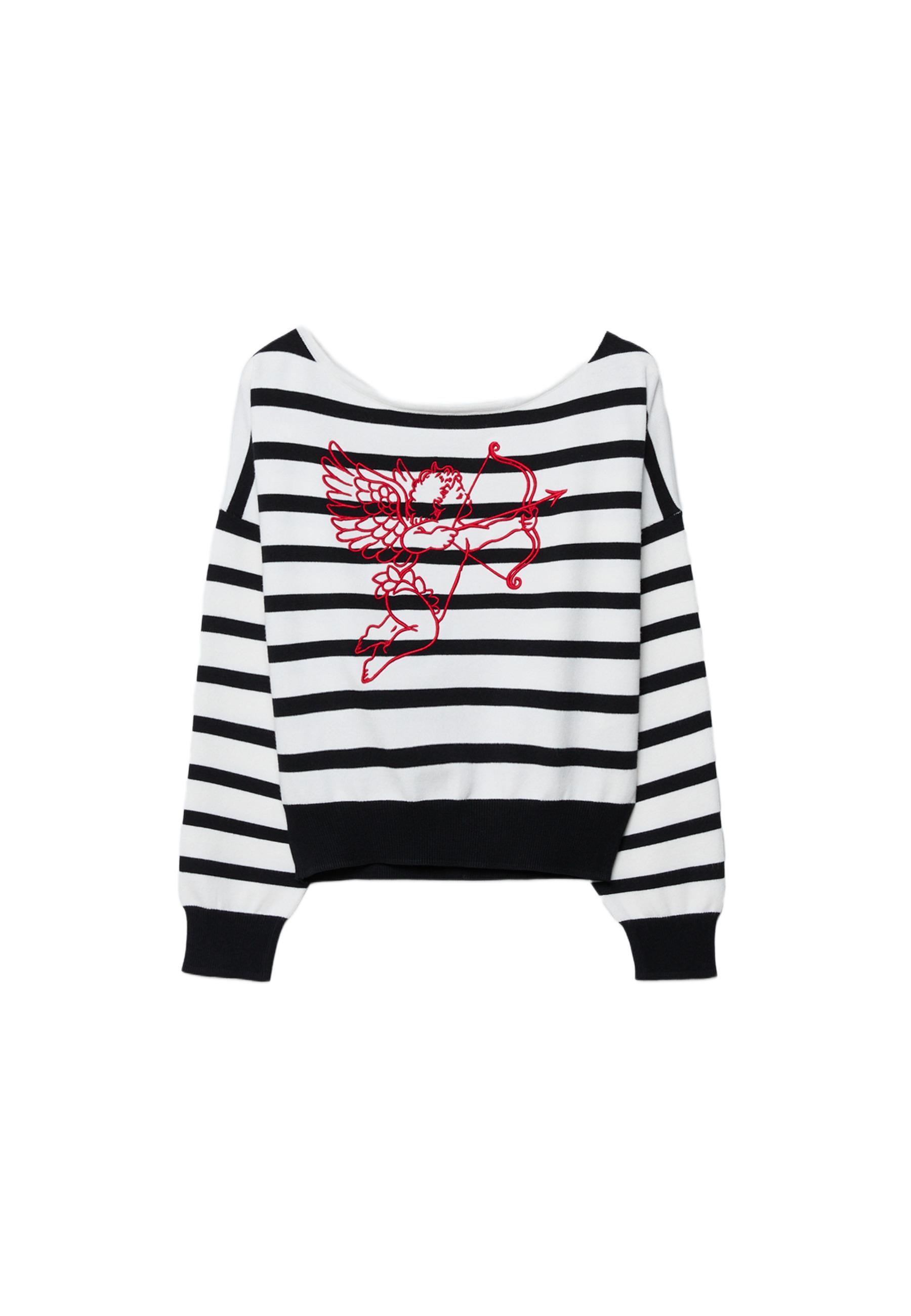 Angel striped knit jumper — Ecru