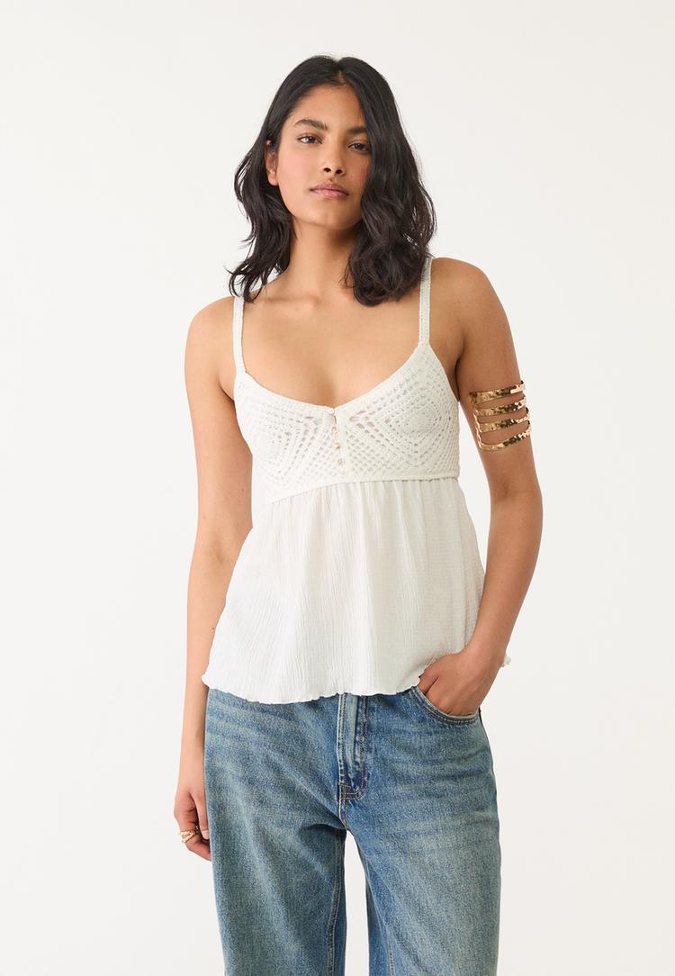 top crochet volantes