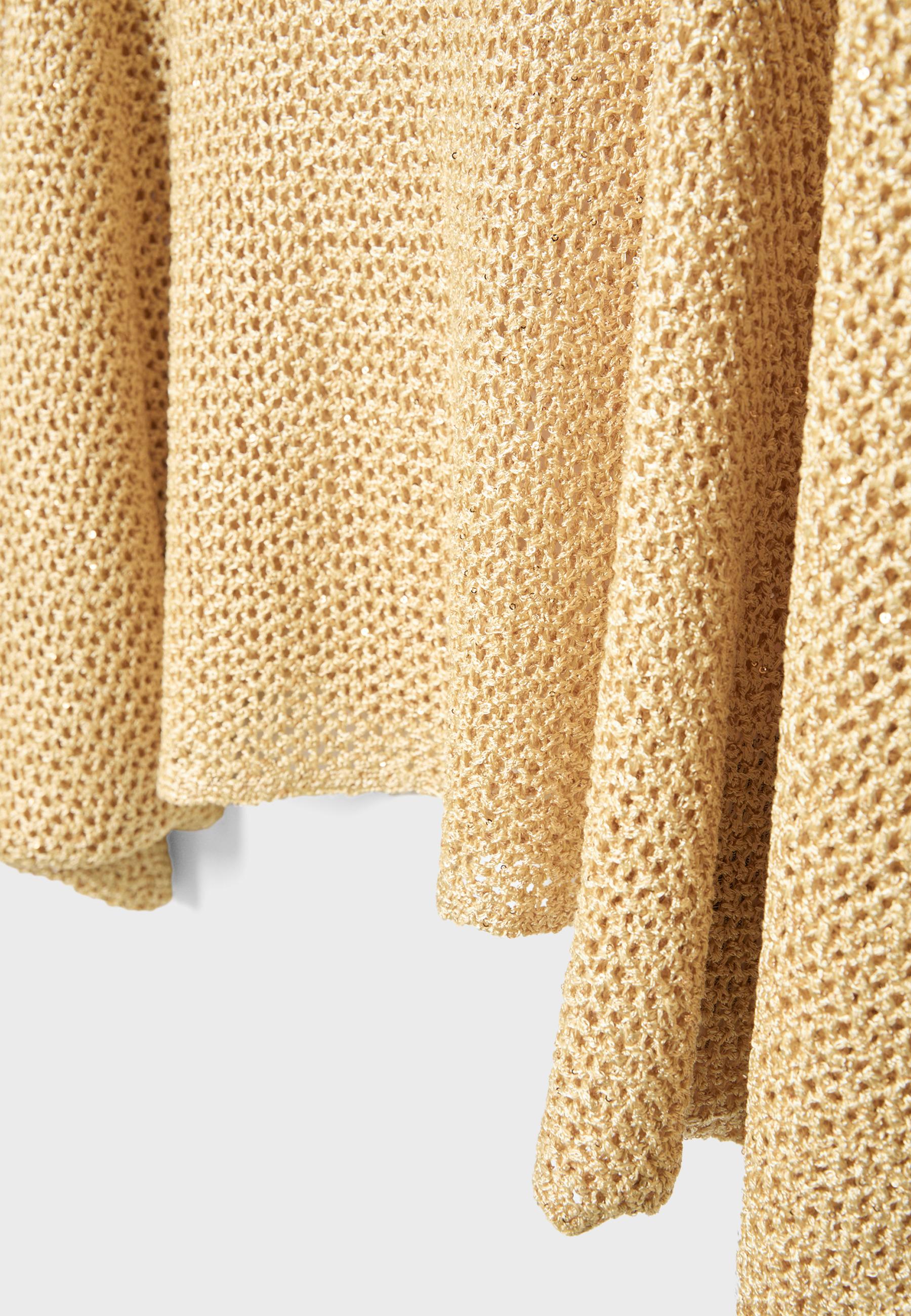 Shimmery knit cape — CORN YELLOW