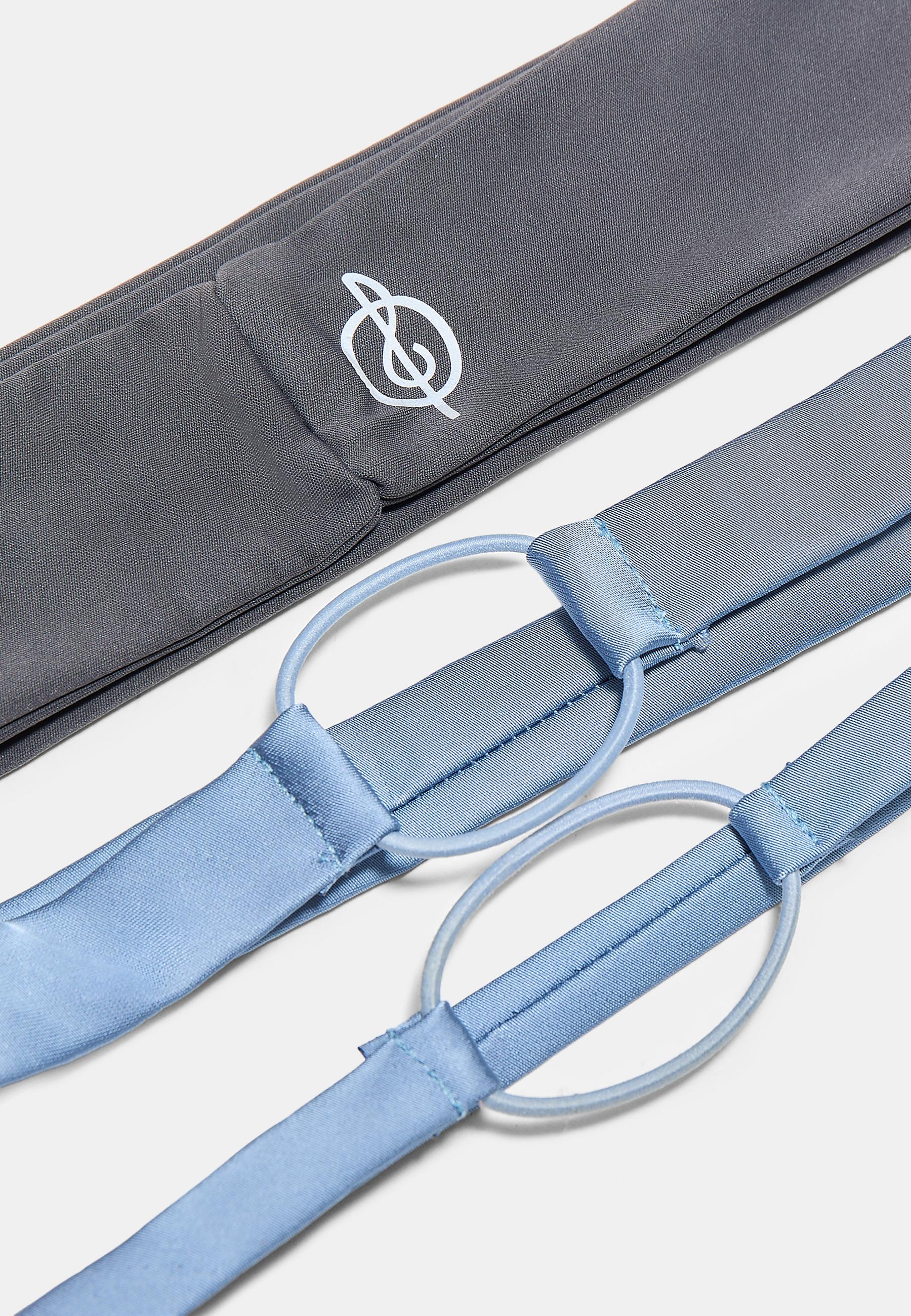 Set of 3 elasticated sports fur headbands — Grey