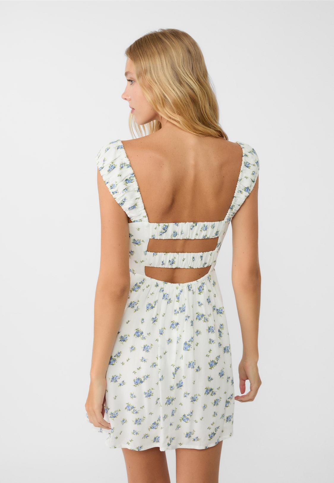 Vestidos Flores Stradivarius Vestido Mini Flores Stradivarius Off