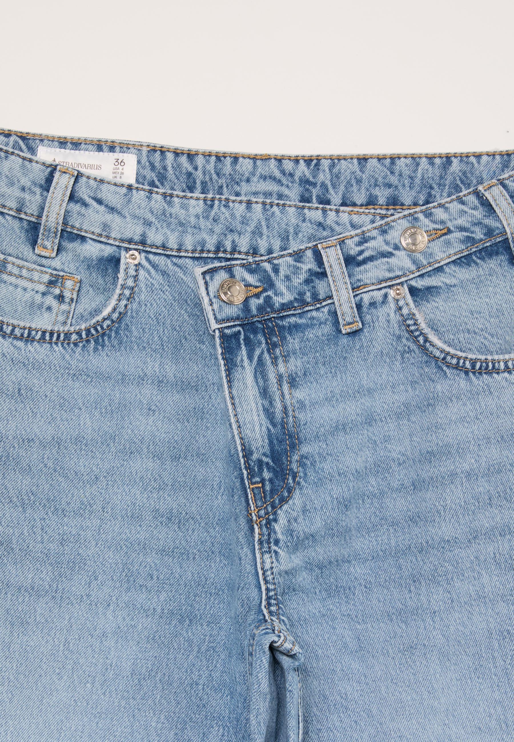 Crossover-waist jeans — MEDIUM LIGHT BLUE DENIM