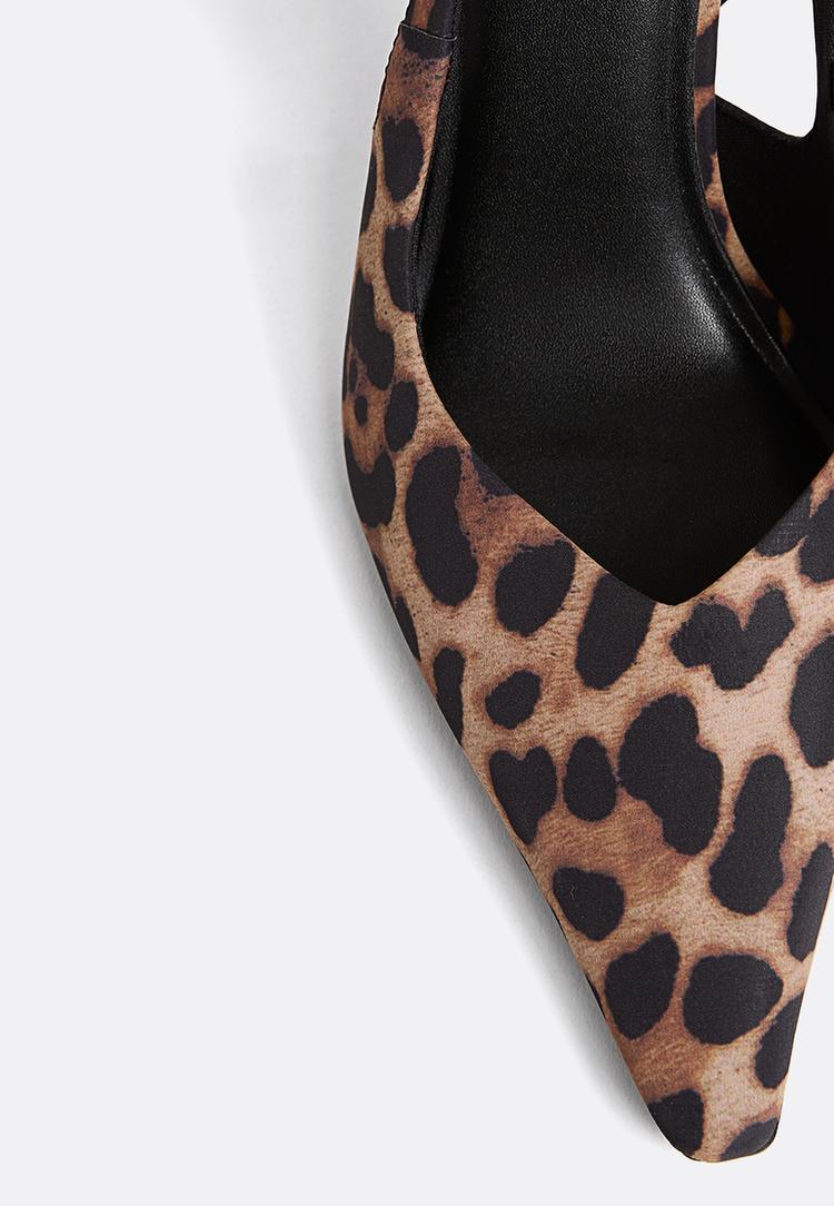 scarpe con tacco stampa leopardata