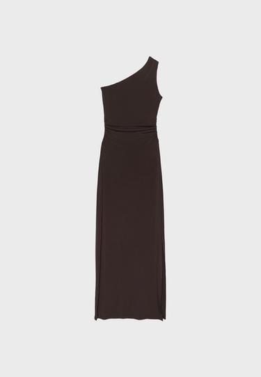 Metal detail dress — Brown 7