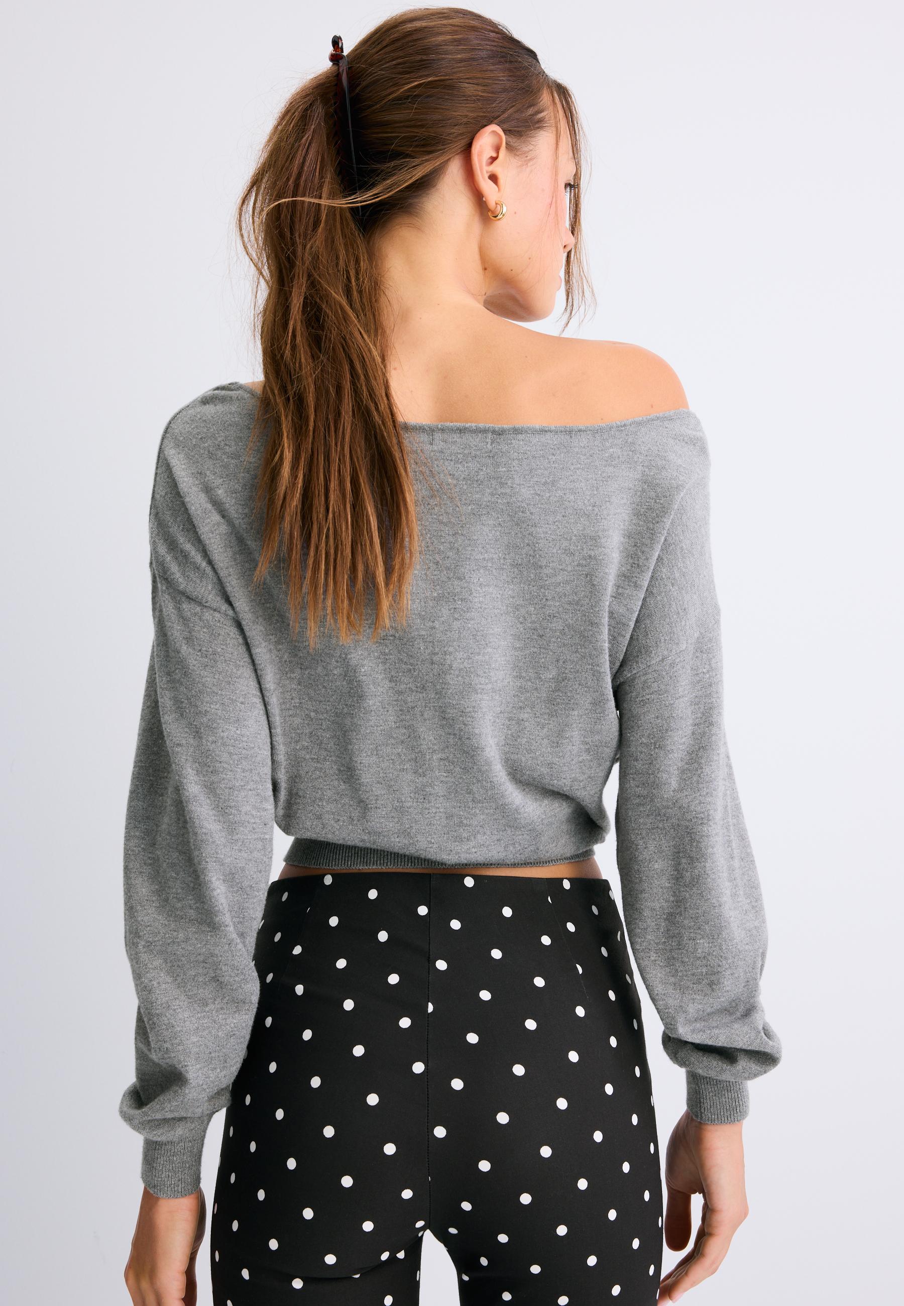 Asymmetric knit sweater — Dark grey