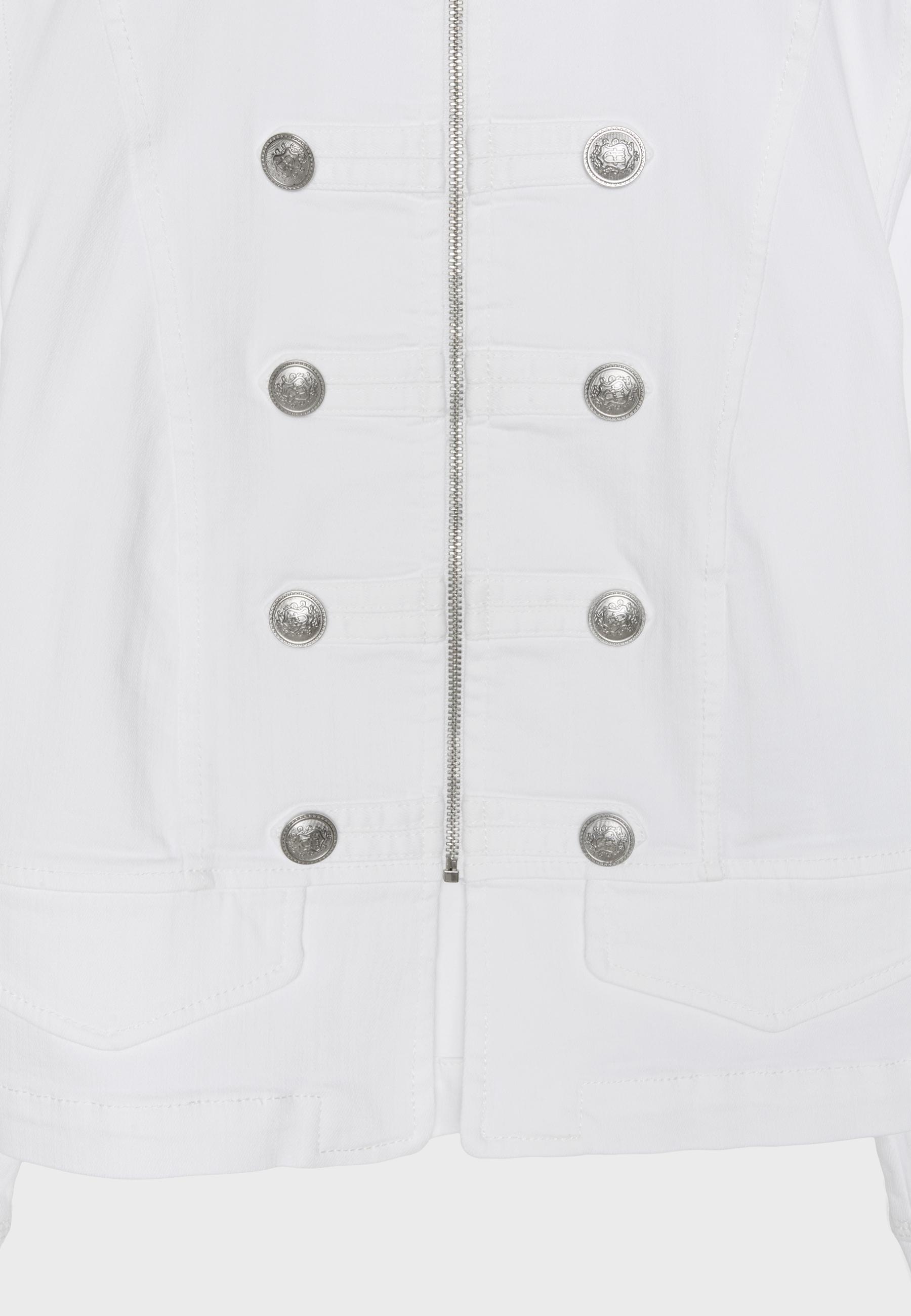 Military denim blazer — White