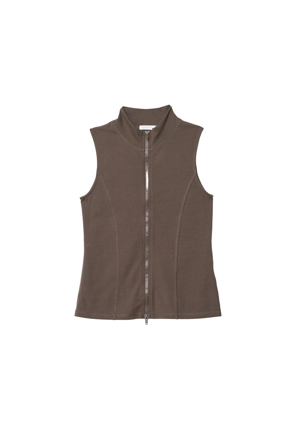 Fitted waistcoat with zip