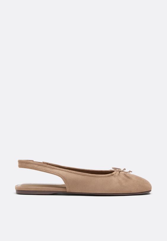 faux suede slingback ballet flats