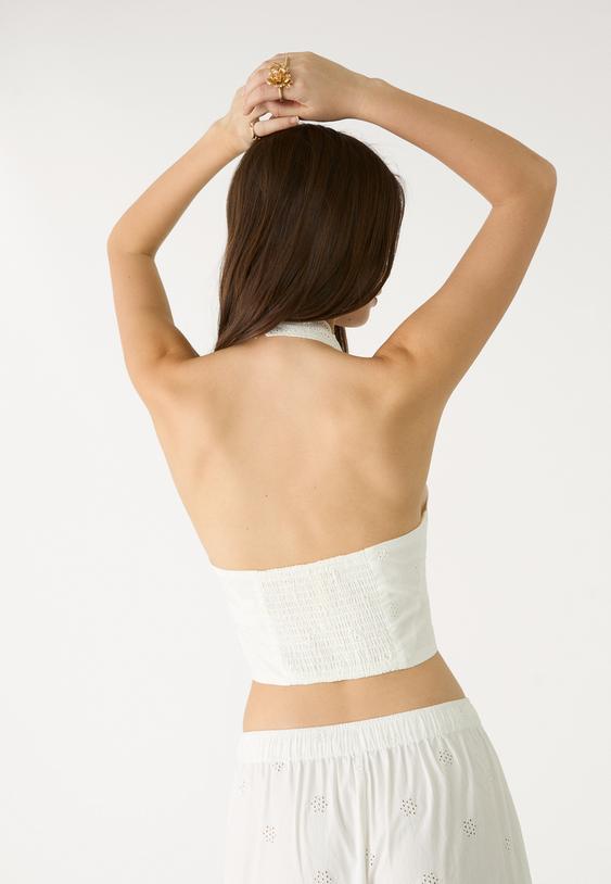 top halter bordado