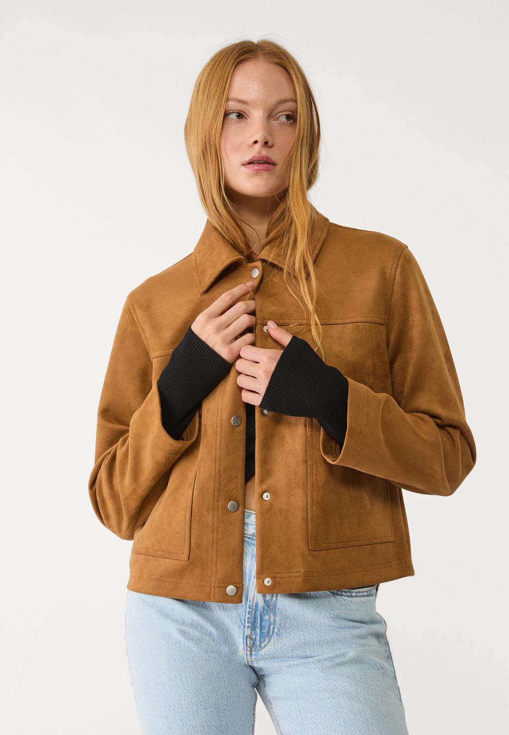 Faux suede jacket