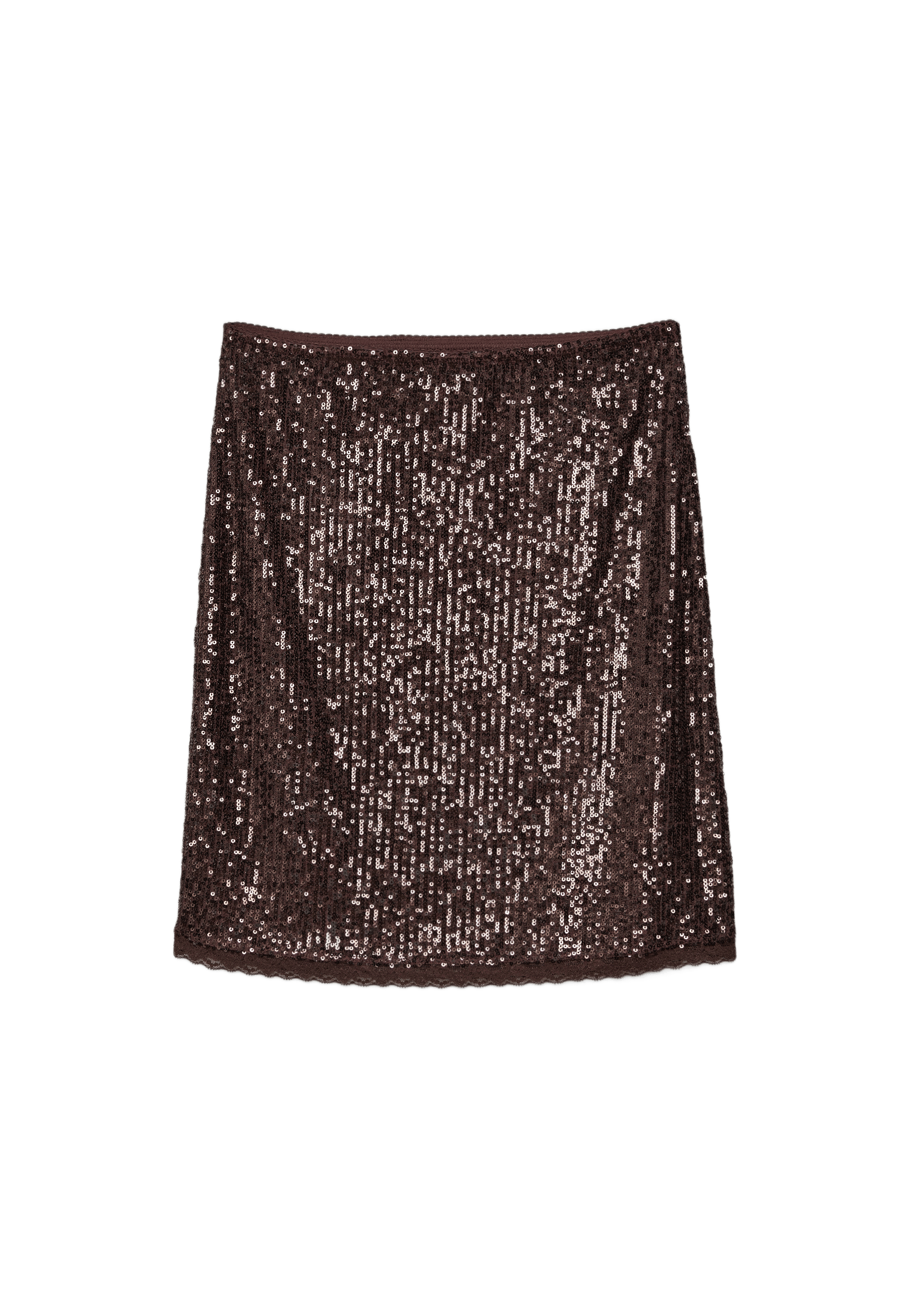 Sequin midi skirt — Brown